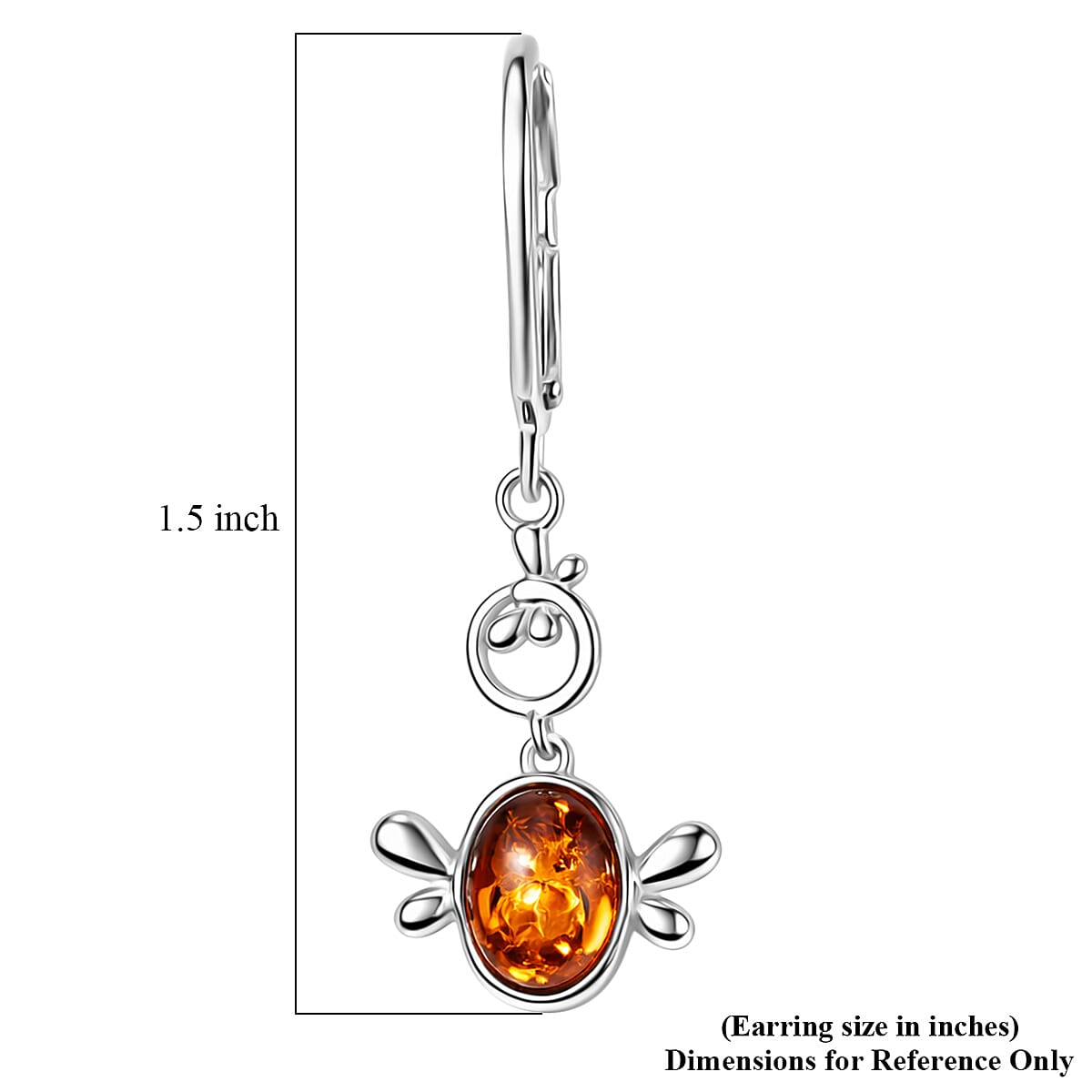 Baltic Amber Earrings in Sterling Silver image number 3