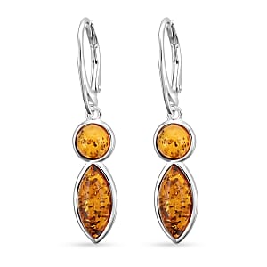 Baltic Amber Earrings in Sterling Silver