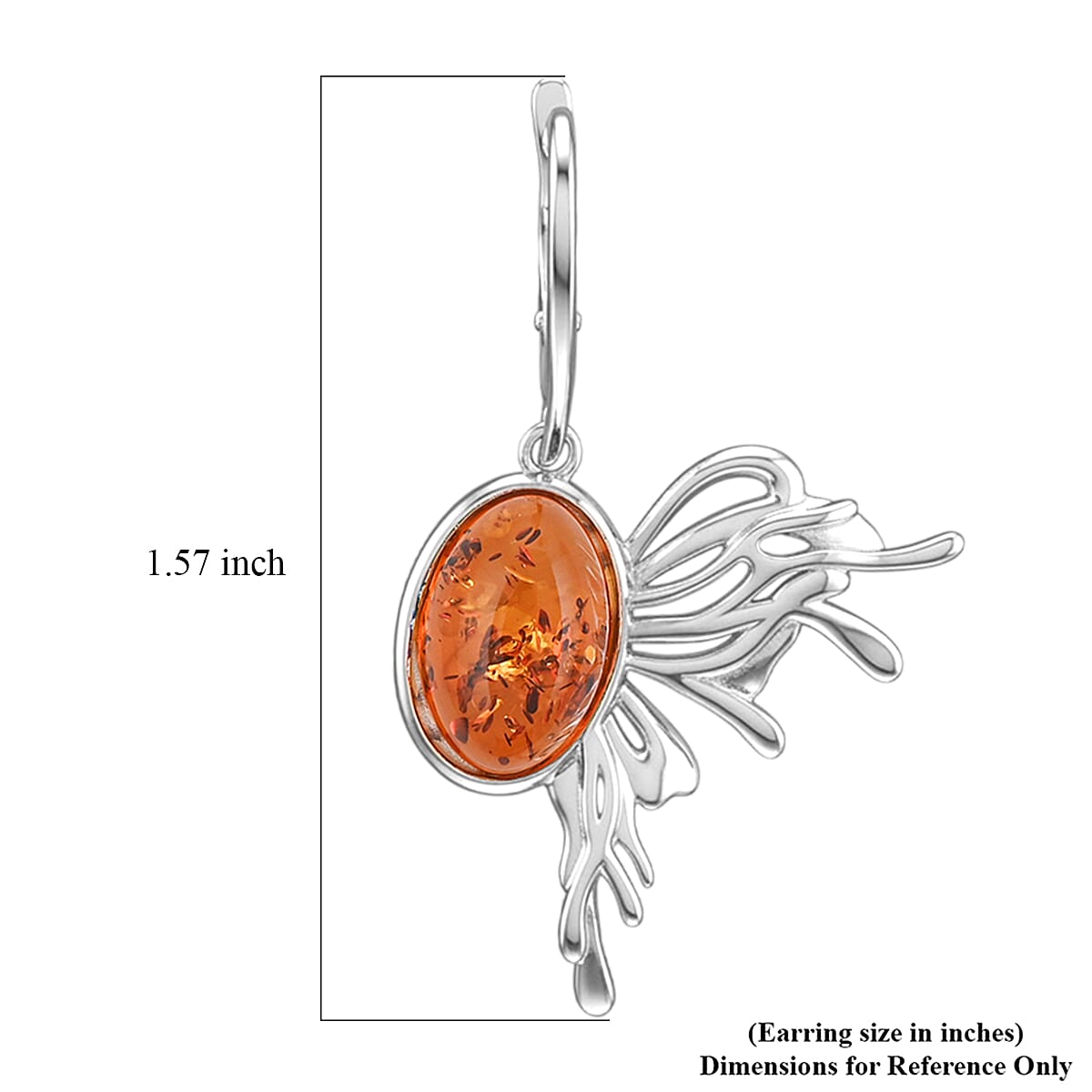 Baltic Amber Earrings in Sterling Silver image number 4