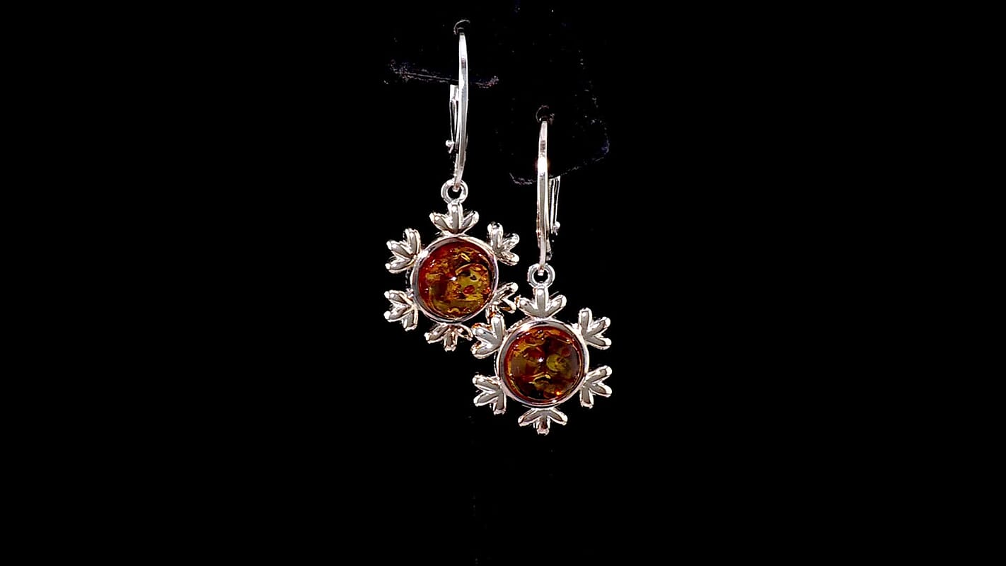 Baltic Amber  Earring Sterling Silver 9.00 ctw