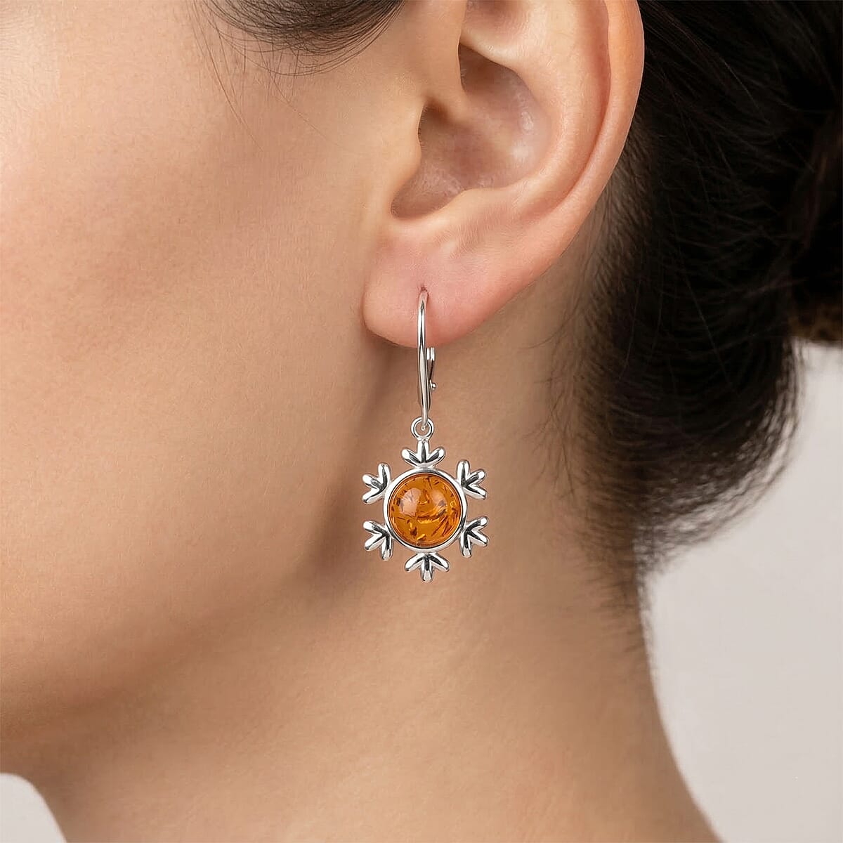 Baltic Amber  Earring Sterling Silver 9.00 ctw image number 2