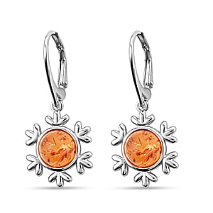 Baltic Amber  Earring Sterling Silver 9.00 ctw