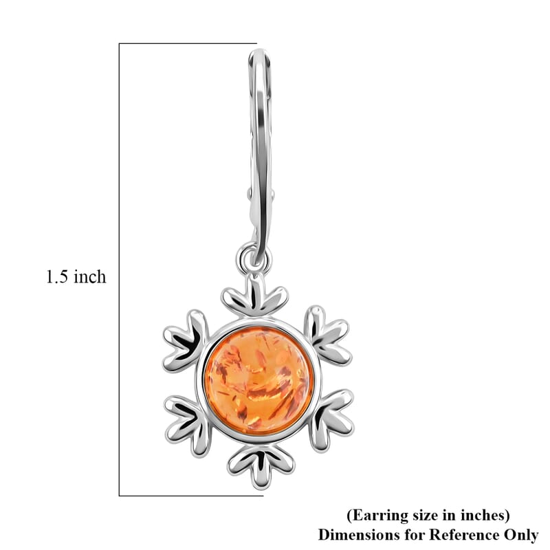 Baltic Amber Earrings in Sterling Silver