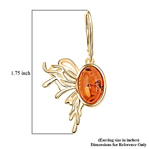 Baltic Amber Earrings in 14K YG Over Sterling Silver
