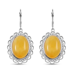 Baltic Butterscotch Amber Drop Earrings in Sterling Silver