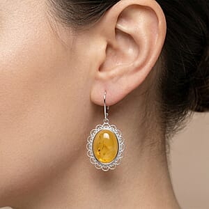 Baltic Butterscotch Amber Drop Earrings in Sterling Silver