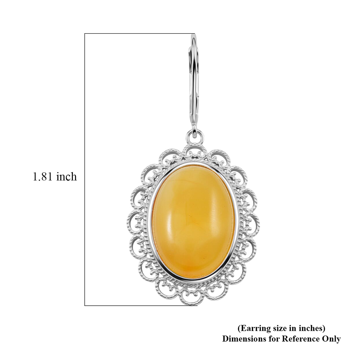 Baltic Butterscotch Amber Drop Earrings in Sterling Silver image number 3