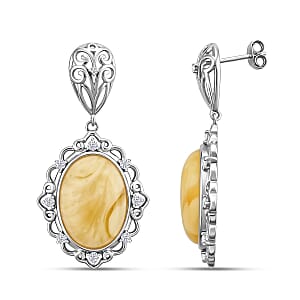 Butterscotch Amber Drop Earrings in Sterling Silver