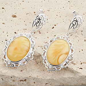 Butterscotch Amber Drop Earrings in Sterling Silver
