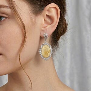 Butterscotch Amber Drop Earrings in Sterling Silver