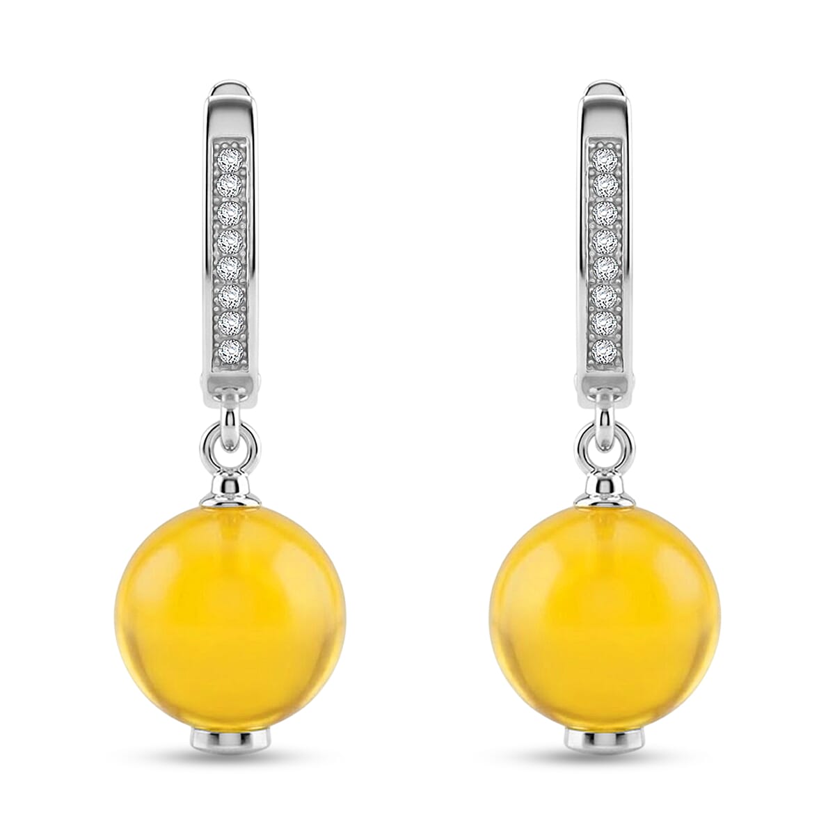 Baltic Honey Amber Earrings in Sterling Silver