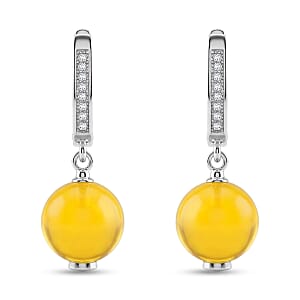 Baltic Honey Amber Earrings in Sterling Silver