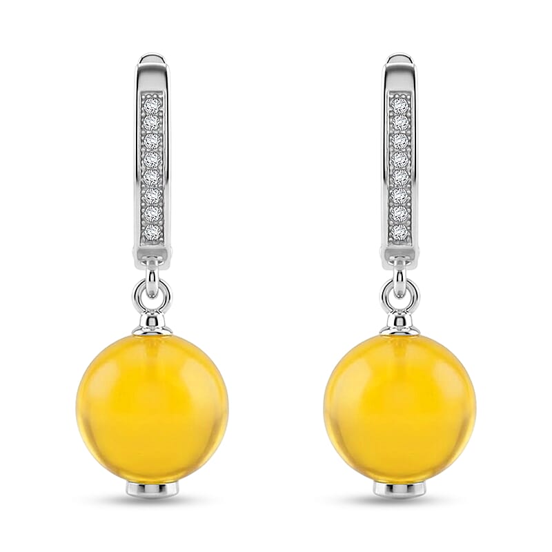 Baltic Honey Amber Earrings in Sterling Silver