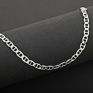 Italian Mariner Chain Necklace in Sterling Silver (22 Inches) 3.52 Grams
