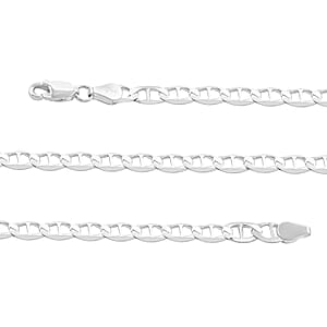 Italian Mariner Chain Necklace in Sterling Silver (22 Inches) 3.52 Grams