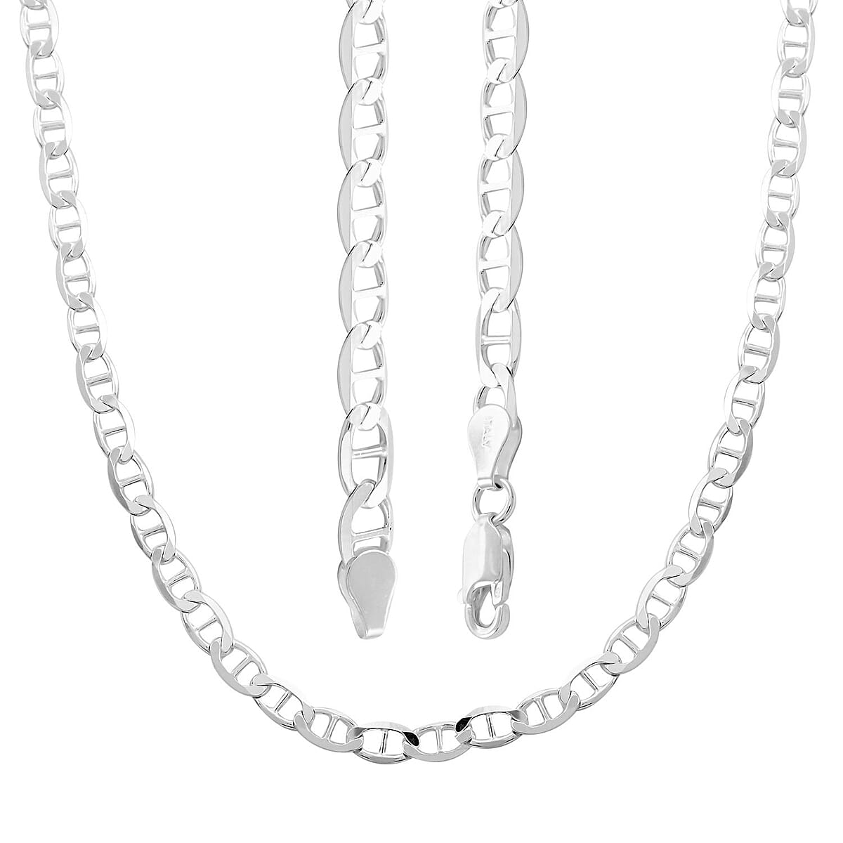 Italian Mariner Chain Necklace in Sterling Silver 3.84 Grams (24 Inches) image number 3