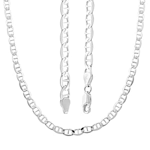Italian Mariner Chain Necklace in Sterling Silver 3.84 Grams (24 Inches)
