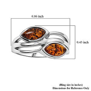 Baltic Amber Ring in Sterling Silver (Size 8.0)