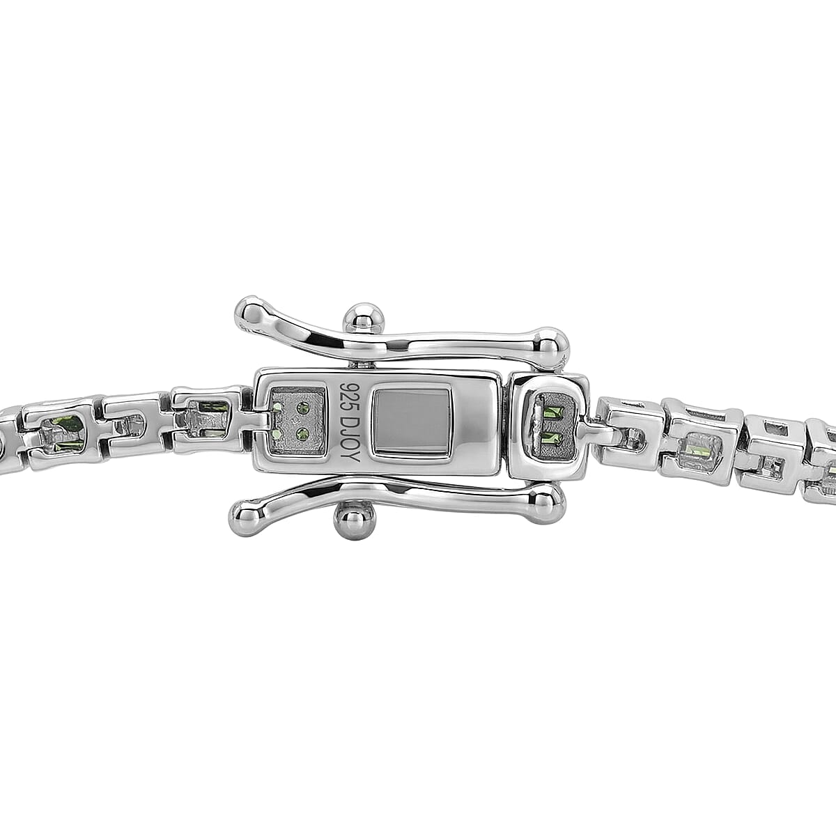 D'Joy Natural Green Diamond 1.00 ctw Classic Tennis Bracelet in Rhodium Over Sterling Silver (7.25 In) image number 2