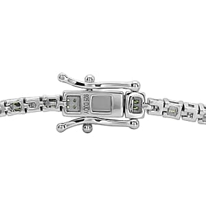 D'Joy Natural Green Diamond 1.00 ctw Classic Tennis Bracelet in Rhodium Over Sterling Silver (7.25 In)