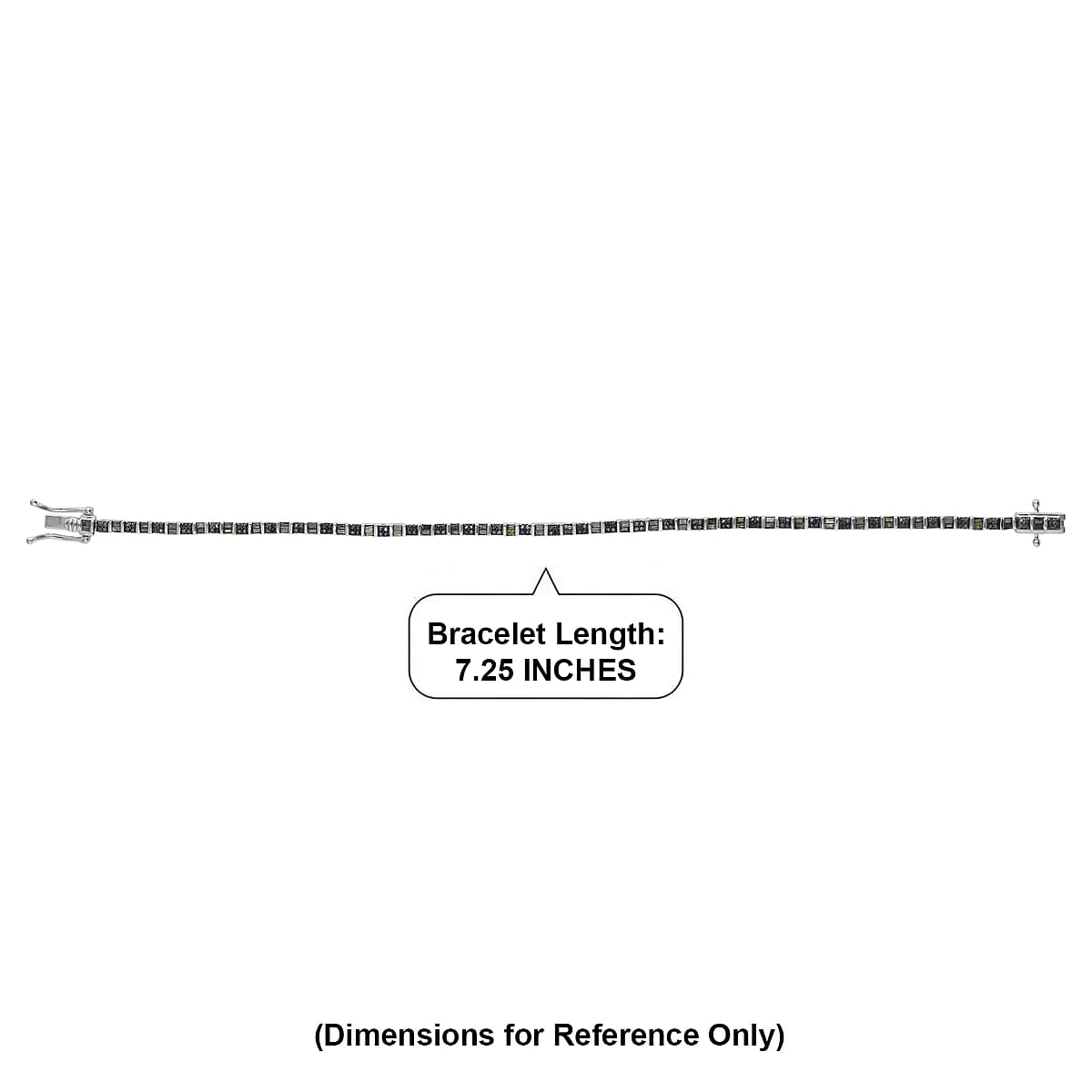 D'Joy Natural Green Diamond 1.00 ctw Classic Tennis Bracelet in Rhodium Over Sterling Silver (7.25 In) image number 3