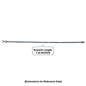 D'Joy Natural Blue Diamond 1.00 ctw Classic Tennis Bracelet in Rhodium Over Sterling Silver (7.25 In)