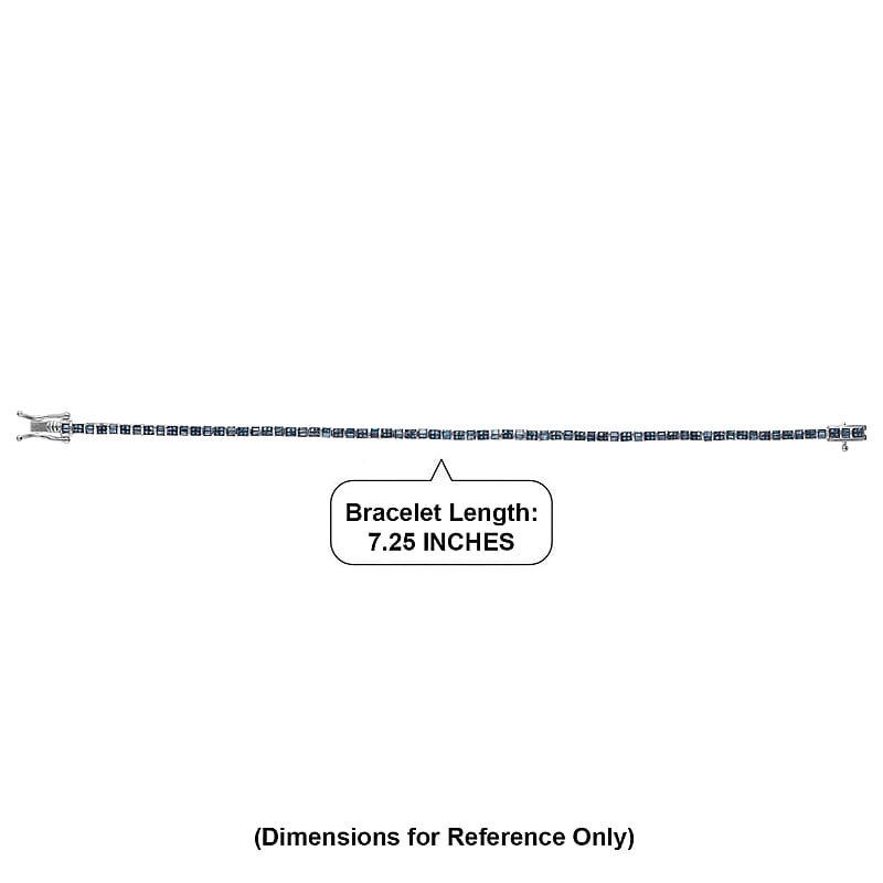 D'Joy Blue Diamond (IR) 1.00 ctw Classic Tennis Bracelet in Rhodium Over Sterling Silver (7.25 In)
