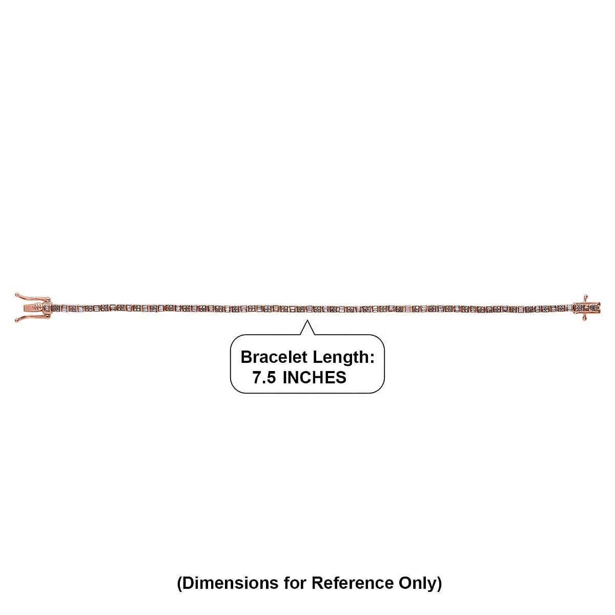 D'Joy Natural Champagne Diamond 1.00 ctw Classic Tennis Bracelet in Rhodium Over Sterling Silver (7.25 In) image number 3