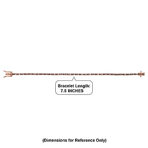 D'Joy Natural Champagne Diamond 1.00 ctw Classic Tennis Bracelet in Rhodium Over Sterling Silver (7.25 In)