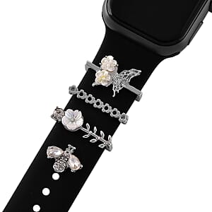 Austrian Crystal and Resin Pearl Set of 4 Apple watch Strap Charms