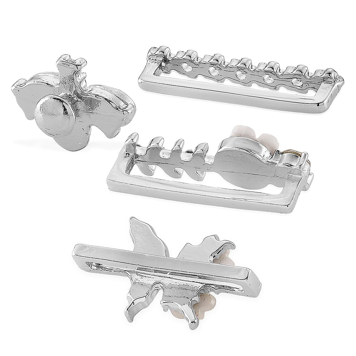 Austrian Crystal and Resin Pearl Set of 4 Apple watch Strap Charms image number 3