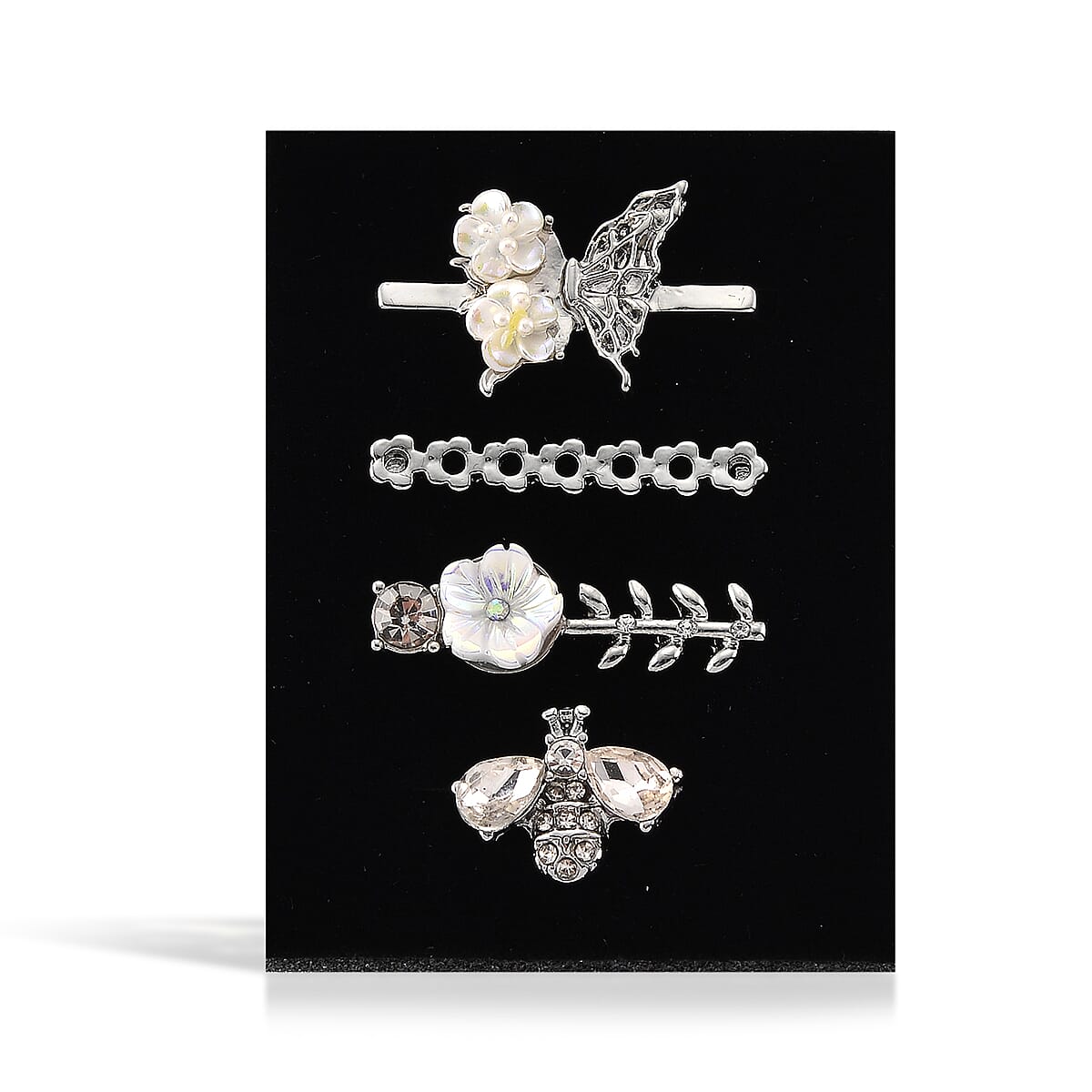 Austrian Crystal and Resin Pearl Set of 4 Apple watch Strap Charms image number 4