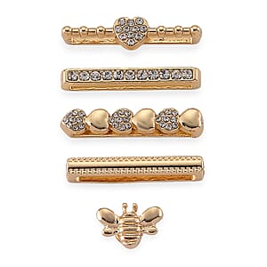 Austrian Crystal Set of 5 Apple watch Strap Charms in Goldtone
