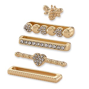 Austrian Crystal Set of 5 Apple watch Strap Charms in Goldtone