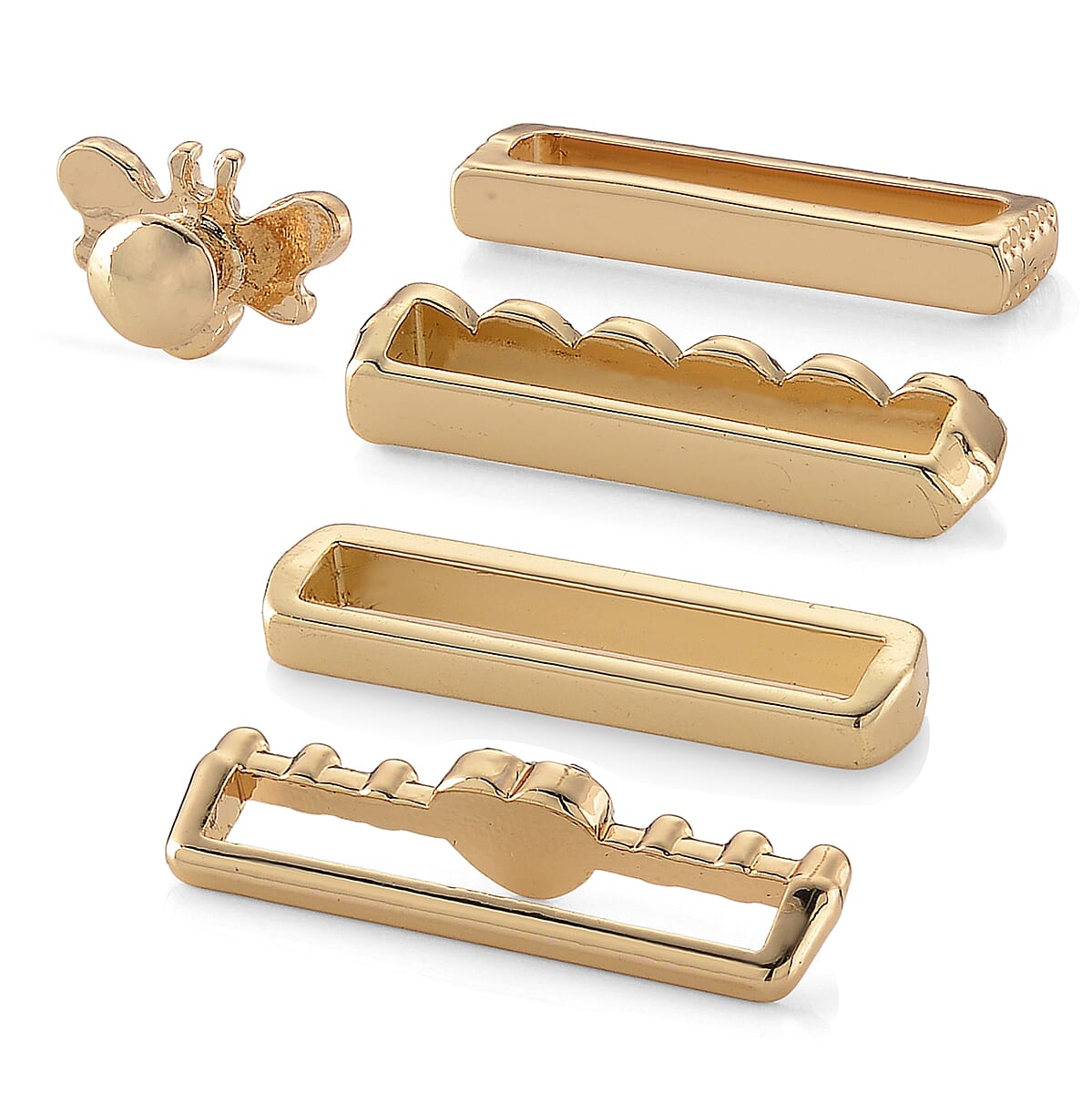 Austrian Crystal Set of 5 Apple watch Strap Charms in Goldtone image number 3