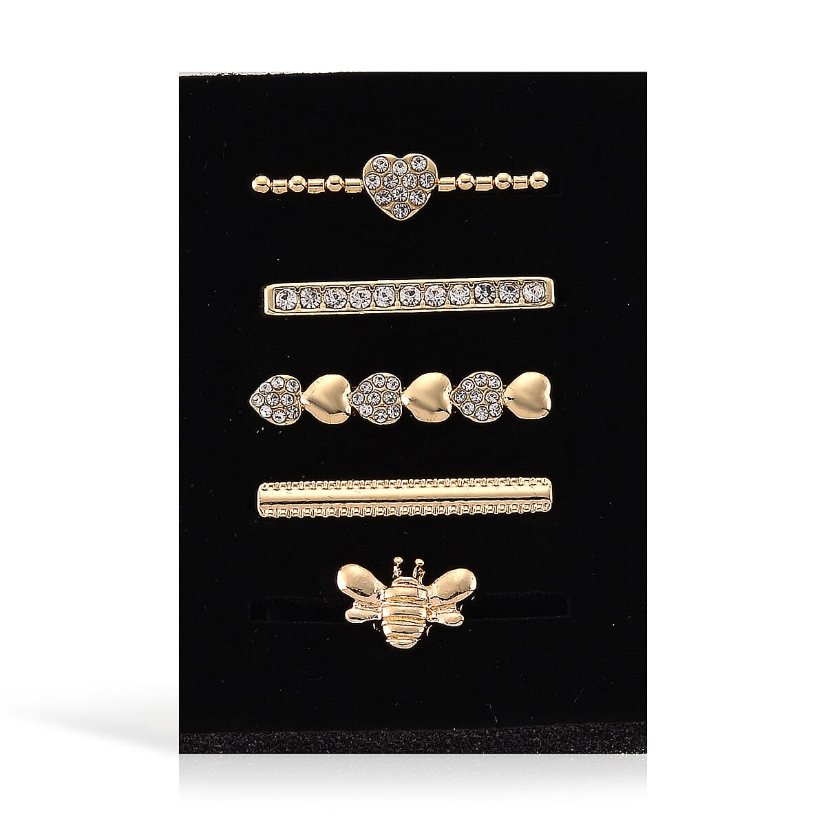 Austrian Crystal Set of 5 Apple watch Strap Charms in Goldtone image number 4