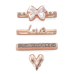 Austrian Crystal and Resin Set of 4 Apple watch Strap Charms in Rosetone