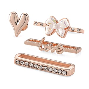 Austrian Crystal and Resin Set of 4 Apple watch Strap Charms in Rosetone