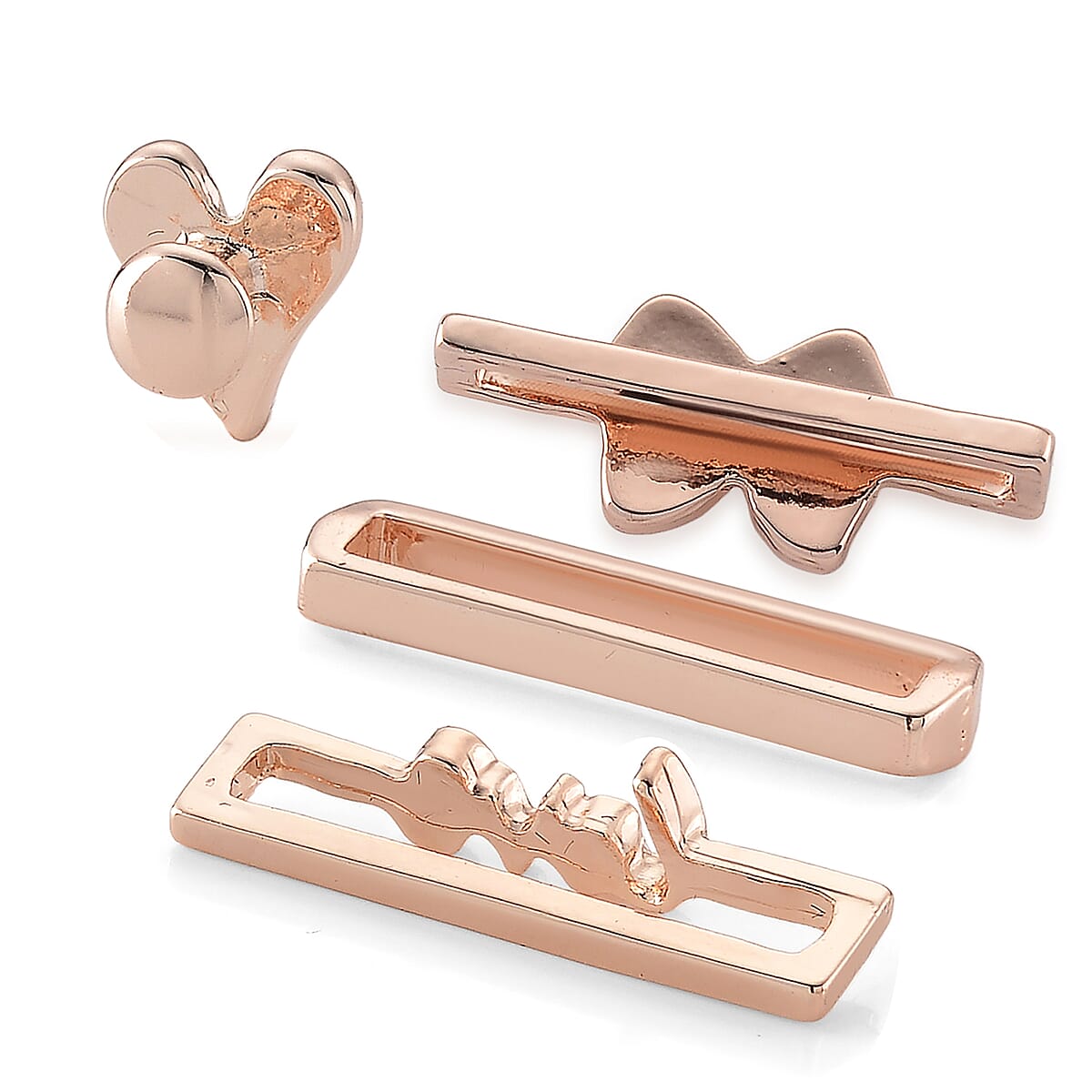 Austrian Crystal and Resin Set of 4 Apple watch Strap Charms in Rosetone image number 3