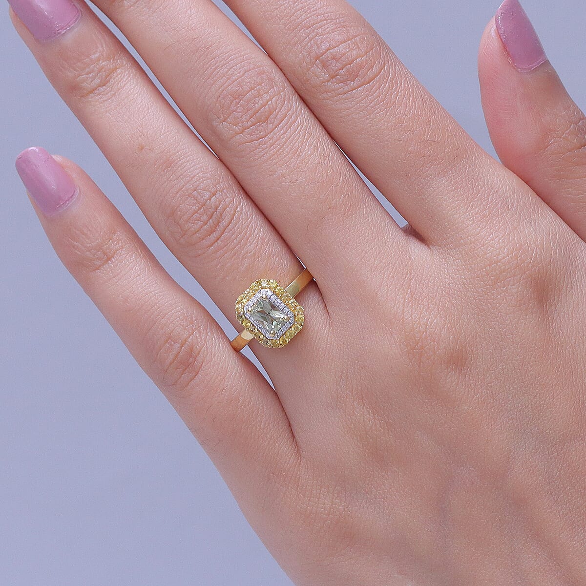 D'Joy AAA Turkizite and Multi Gemstone 1.50 ctw Golden Aura Ring in 18K Vermeil Yellow Gold Over Sterling Silver (Size 7.0) image number 2