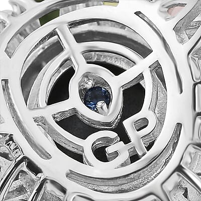 GP Premium Blue Star Sapphire and Multi Gemstone 7.85 ctw Ring in Rhodium Over Sterling Silver (Size 7.0)