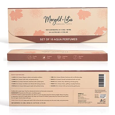 Marigold & Lotus Set of 10 Luxury Discovery Floral Perfumes for Women