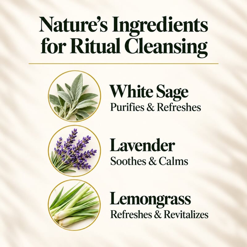 Livmore Set of 3 Cleansing Water (White Sage, Lavender, Lemon Grass) 7.5oz/each