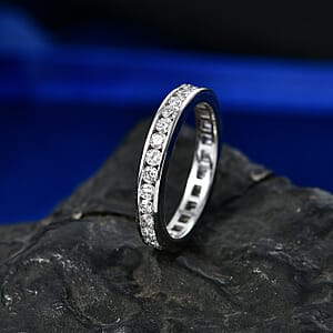 Luxuriant Lab Grown Diamond G-H SI 1.00 ctw Ring in Rhodium Over Sterling Silver (Size 8.0)