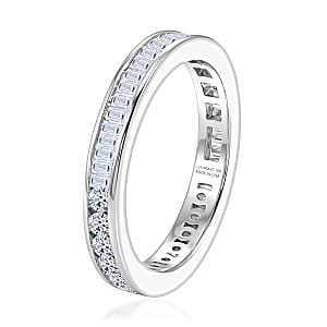 Luxuriant Lab Grown Diamond G-H SI 1.00 ctw Ring in Rhodium Over Sterling Silver (Size 8.0)