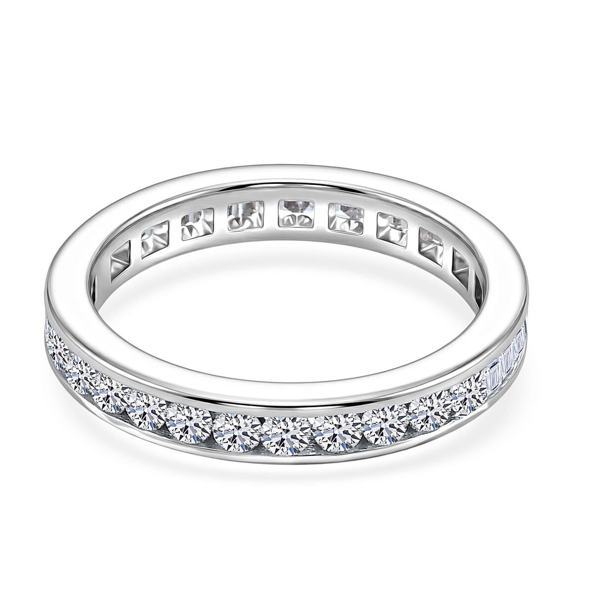 Luxuriant Lab Grown Diamond G-H SI 1.00 ctw Ring in Rhodium Over Sterling Silver (Size 8.0) image number 4