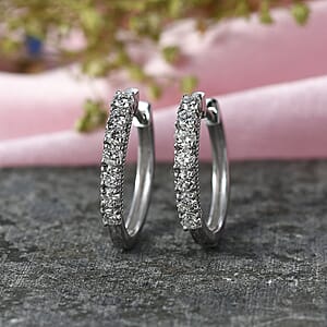 D'Joy Cambodian Blue Zircon 2.65 ctw Earrings in Rhodium Over Sterling Silver