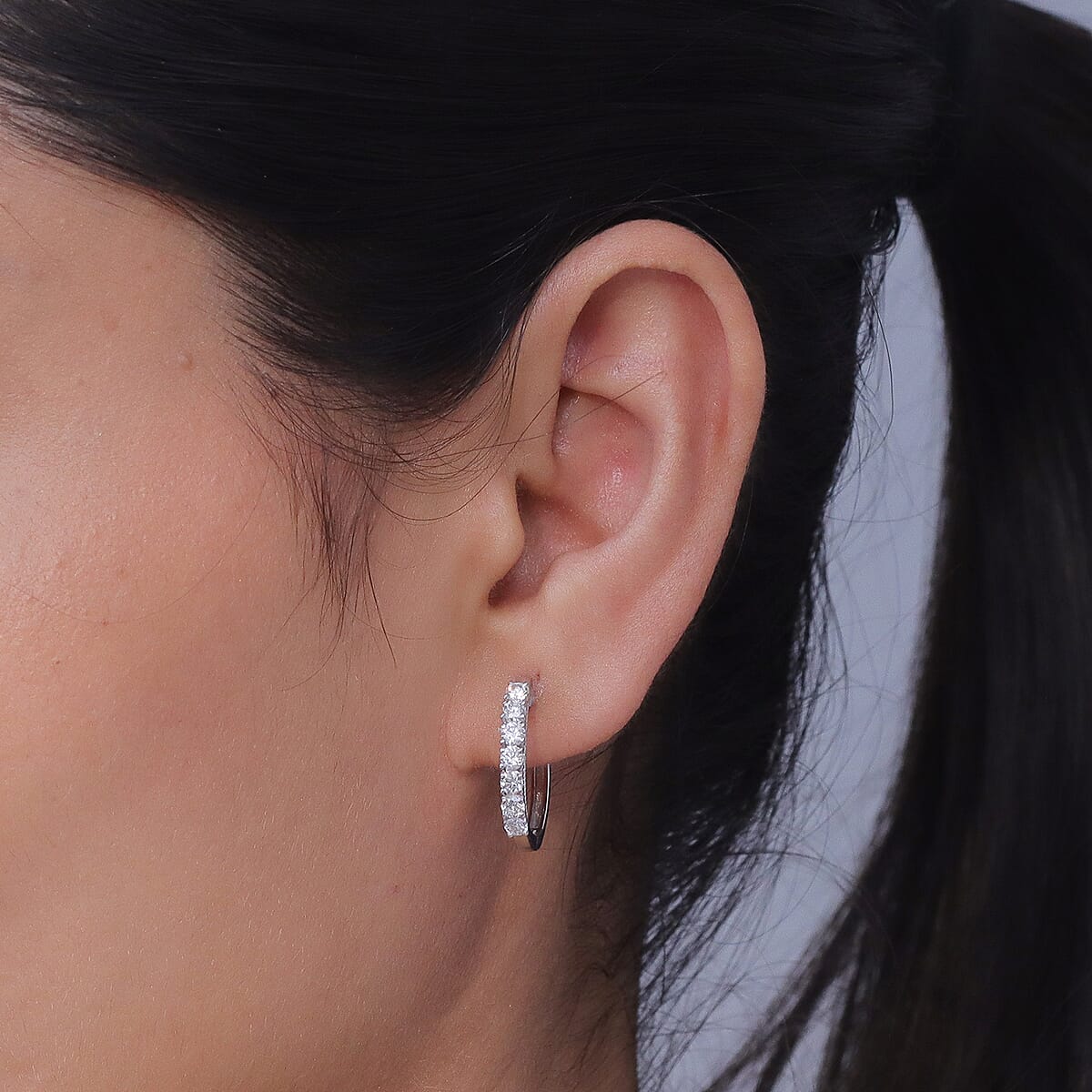 D'Joy Cambodian Blue Zircon 2.65 ctw Earrings in Rhodium Over Sterling Silver image number 2