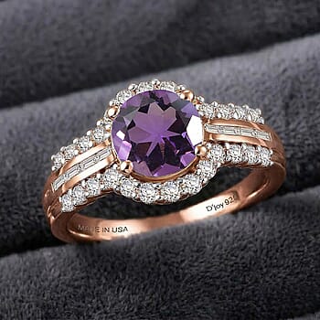 Amethyst/3.10/Rose Gold Over Sterling Silver / 6.5 - Product card gallery slide 2 (10178792587577)