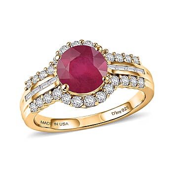 Niassa Ruby/4/Yellow Gold Over Sterling Silver / 12 - Product card gallery slide 1 (10178792587577)